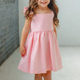 little girls pink gingham dress