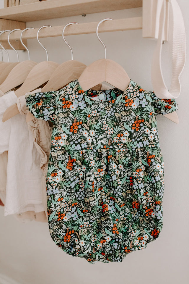 babys rifle paper floral bubble romper