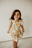 girls orange print summer cotton jersey dress