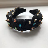 Little Girl's Bejeweled Rhinestone Knotted Turban Headband One Size