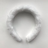 Little Girl's Cozy Faux Fur Fuzzy Fluffy Headband One Size in white