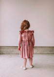 little girls pink velvet christmas dress