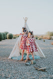 Little Girl's Red and White Buffalo Plaid Cotton Dress