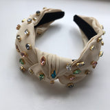 Little Girl's Bejeweled Rhinestone Knotted Turban Headband One Size