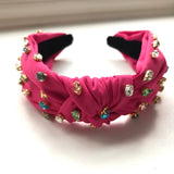 Little Girl's Bejeweled Rhinestone Knotted Turban Headband One Size