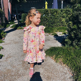 Little Girl's Multicolor Floral Three Pocket Jersey Dress