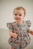 infant girls purple fall floral print romper