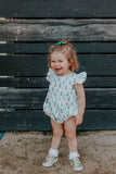 Infant Girl's Christmas Elf Print Bubble Romper