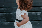 baby girls special occasion white lace bubble romper