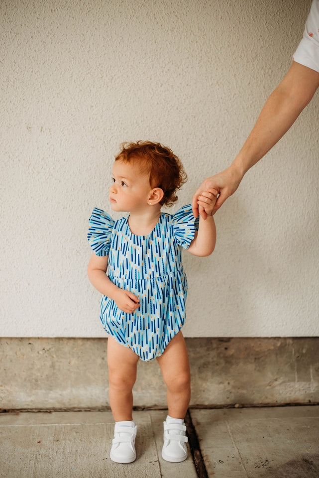 little girls hanukkah candle print romper