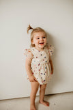 baby girls off white confetti tulle bubble romper 