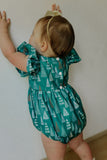 infant girls muted hygge christmas tree romper