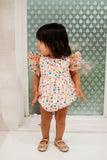 Infant Girl's Multicolor Rainbow Confetti Tulle Bubble Romper