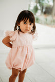 Infant Girl's Pink Tulle Moon and Star Bubble Romper