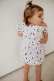 Infant Girls White Confetti Tulle Bubble Romper