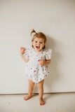 Infant Girls White Confetti Tulle Bubble Romper
