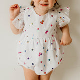 infant girls white confetti tulle bubble romper