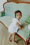 Infant Girl's White Lace Scallop Trim Scallop Trim Bubble Romper