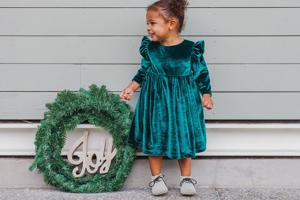 velvet christmas dress for kids