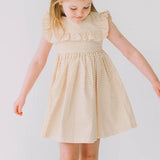 little girls mustard yellow polka dot dress