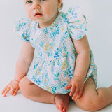 infant girls pastel pink and blue easter bubble romper