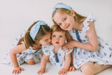 Infant Girl's White and Blue Nautical Anchor Bubble Romper