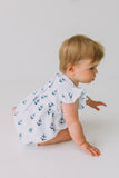 Infant Girl's White and Blue Nautical Anchor Bubble Romper