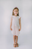 Little Girl's Pink and Gold Three Pocket Jersey Dress