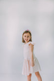 Little Girl's Pink and Gold Three Pocket Jersey Dress