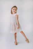 Little Girl's Pink and Gold Three Pocket Jersey Dress