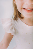 Little Girl's Pink and Gold Three Pocket Jersey Dress