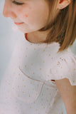 Little Girl's Pink and Gold Three Pocket Jersey Dress