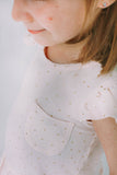 Little Girl's Pink and Gold Three Pocket Jersey Dress