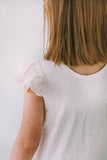 Little Girl's Pink and Gold Three Pocket Jersey Dress