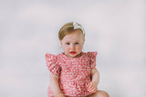 Infant Girl's Mauve and White Ditsy Floral Bubble Romper