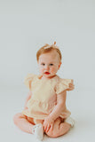 Infant Girl's Yellow Polka Dot Bubble Romper