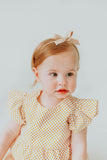 Infant Girl's Yellow Polka Dot Bubble Romper