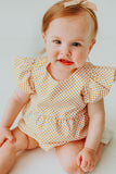 Infant Girl's Yellow Polka Dot Bubble Romper