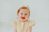 Infant Girl's Yellow Polka Dot Bubble Romper