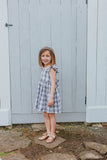 Little Girl's Gray and White Plaid Twirl Dress