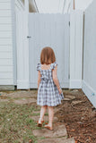Little Girl's Gray and White Plaid Twirl Dress