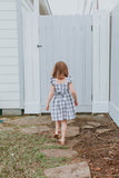 Little Girl's Gray and White Plaid Twirl Dress