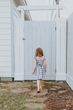 Little Girl's Gray and White Plaid Twirl Dress