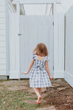 Little Girl's Gray and White Plaid Twirl Dress