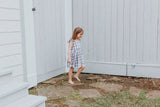 Little Girl's Gray and White Plaid Twirl Dress