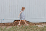 Little Girl's Gray and White Plaid Twirl Dress