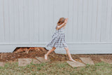 Little Girl's Gray and White Plaid Twirl Dress