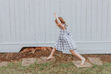 Little Girl's Gray and White Plaid Twirl Dress