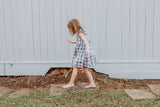 Little Girl's Gray and White Plaid Twirl Dress
