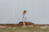 Little Girl's Gray and White Plaid Twirl Dress